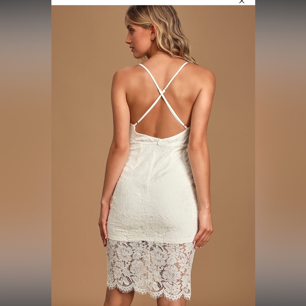 Lulu's White Lace Mini Dress - Picture 3 of 9